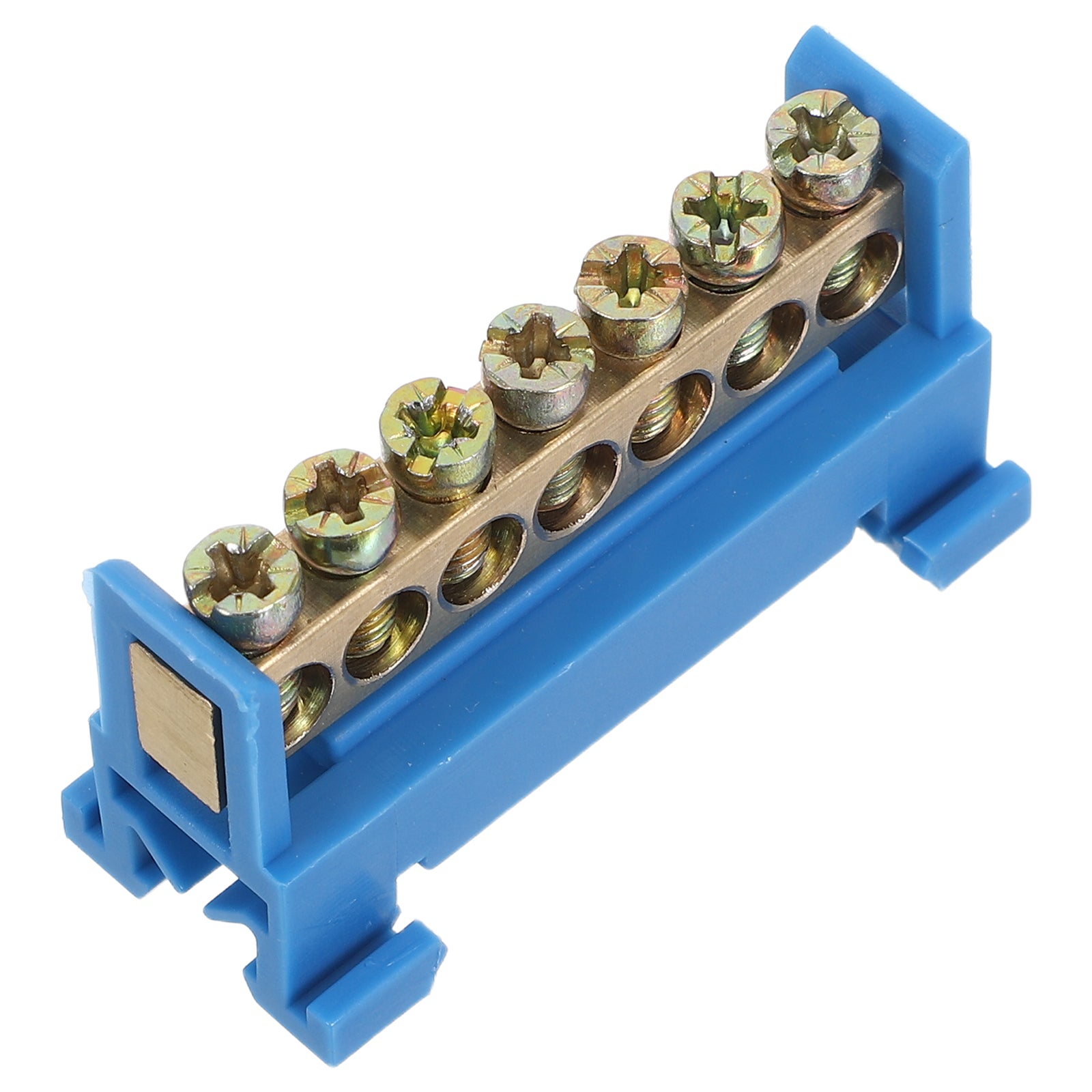 Terminal Block Terminal Bus Bar 7 Positions Screw Grounding Strip Block Din Rail Type Bottom Seat Electrical Terminal Strip
