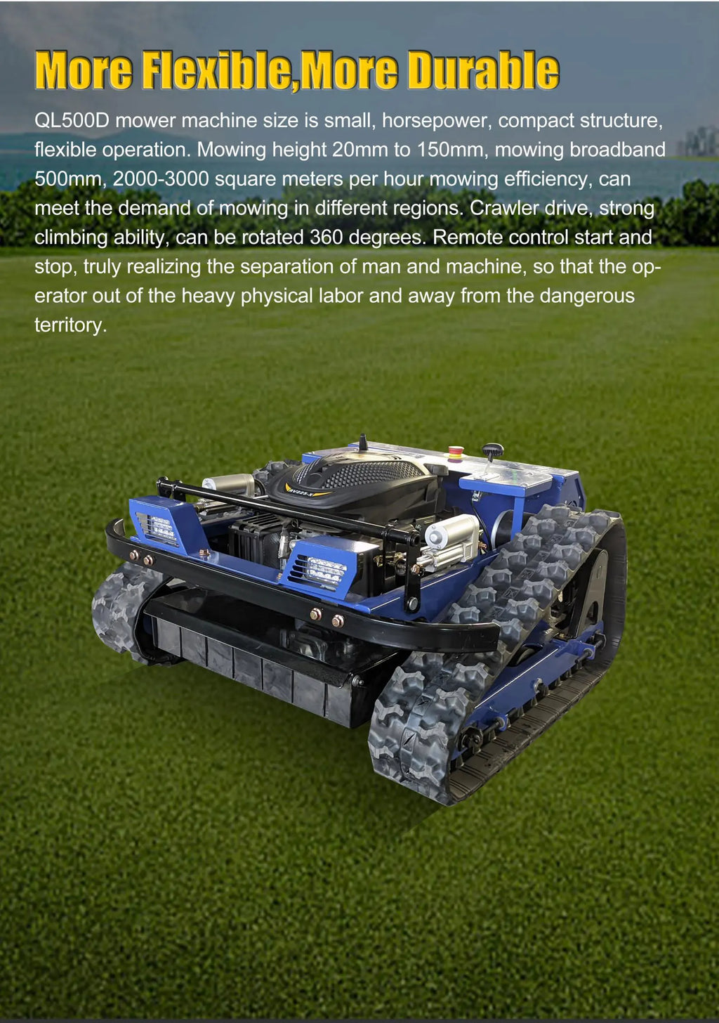 Chinese factory custom remote-controlled commercial lawn mower for robot lawn mower, yard maintenance, grass shovel machine