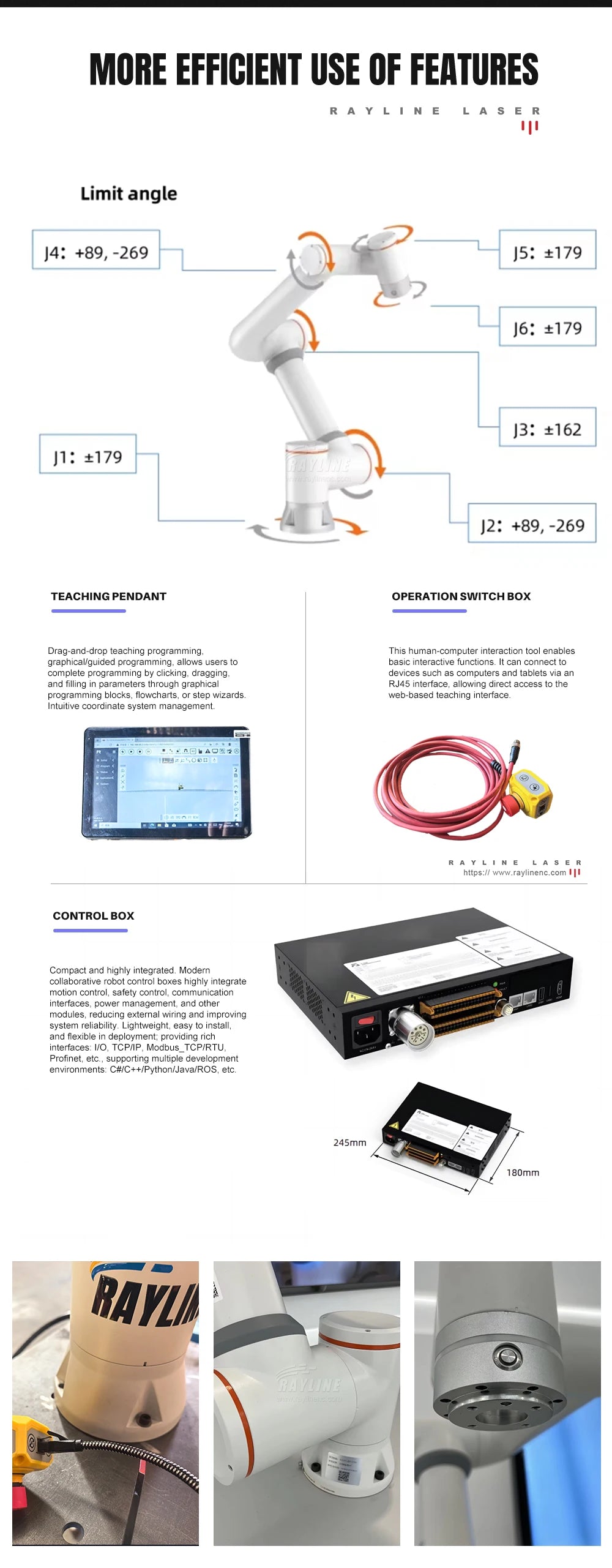10kg Payload Collaborative Robot 6 Axis Industrial Robotic Arm Palletizing Welding Cobot