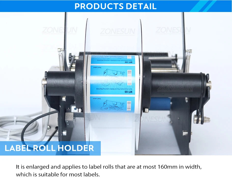 ZONESUN Semi Automatic Round Bottle Labeling Machine Stamp Dispenser Target Pasters Label Sticker Bottle Labeler ZS-TB16P