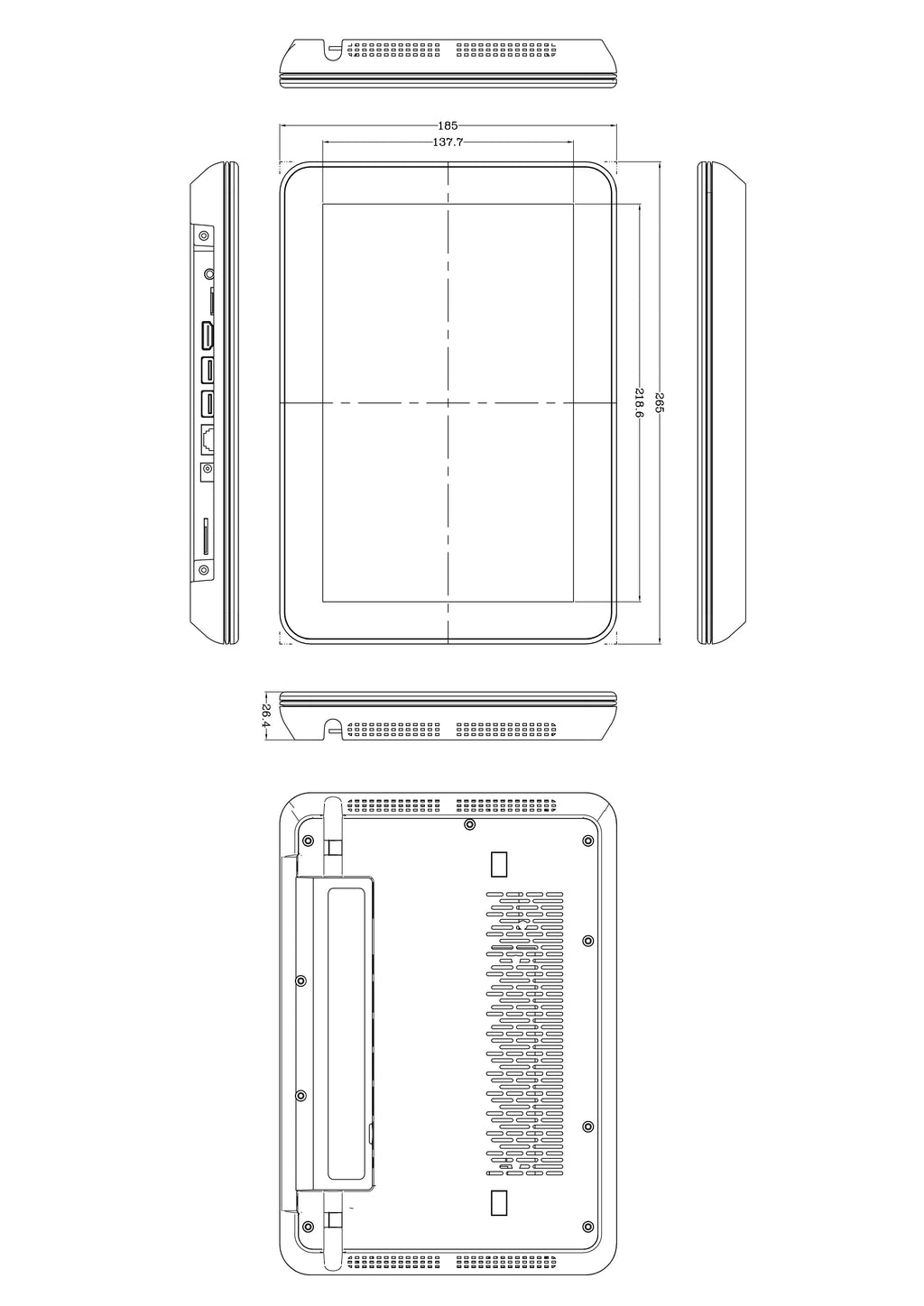 10.1 inch 1200x800 Touch Screen Tablet Android 13 RK3566 4-core 4G 32G NFC RFID Digital Signage RJ45 POE Surveillanc Monitor