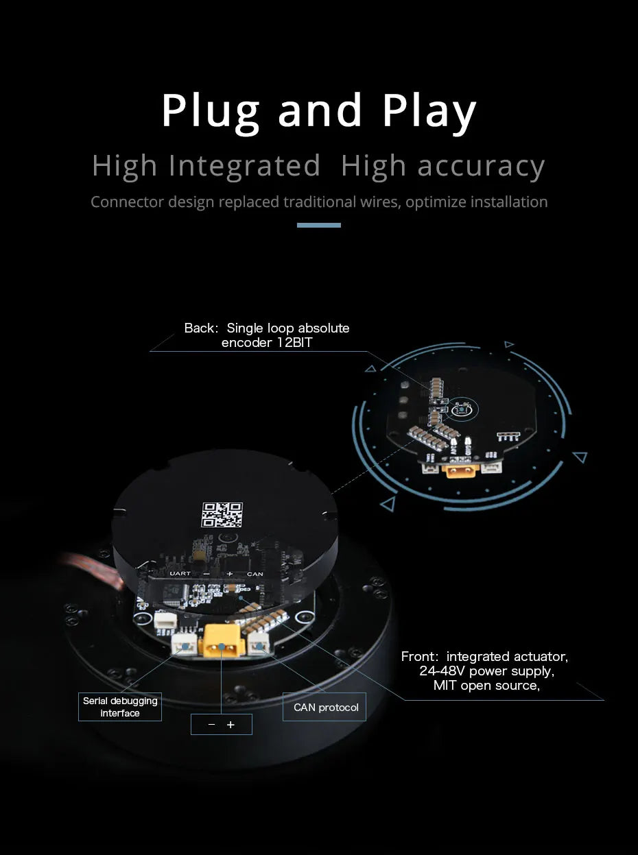 CubeMars AK80-6 KV100 Robot Brushless Motor For Exoskeleton Quadruped Robot Dynamics Robotic Dynamic Module with Driver Encoder