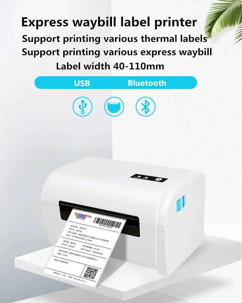 Thermal Barcode Label printers ePacket mini printer USB Bluetooth Printer Print width:40-110mm Electronic Surface Single