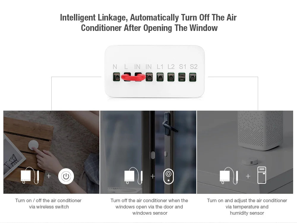 Aqara Two-way Control Module Wireless Relay Switch Controller 2 Channels Work For Mi Jia Mi Homeapp Home Kit Smart Timer