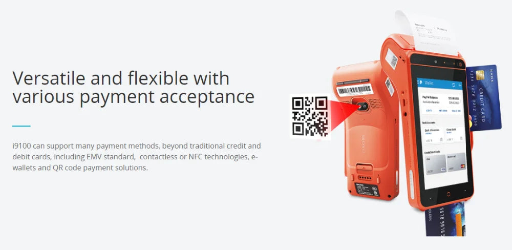 Urovo i9100 Android PDA 4G WIFI Bluetooth NFC smart POS payment terminal with thermal printer 58mm