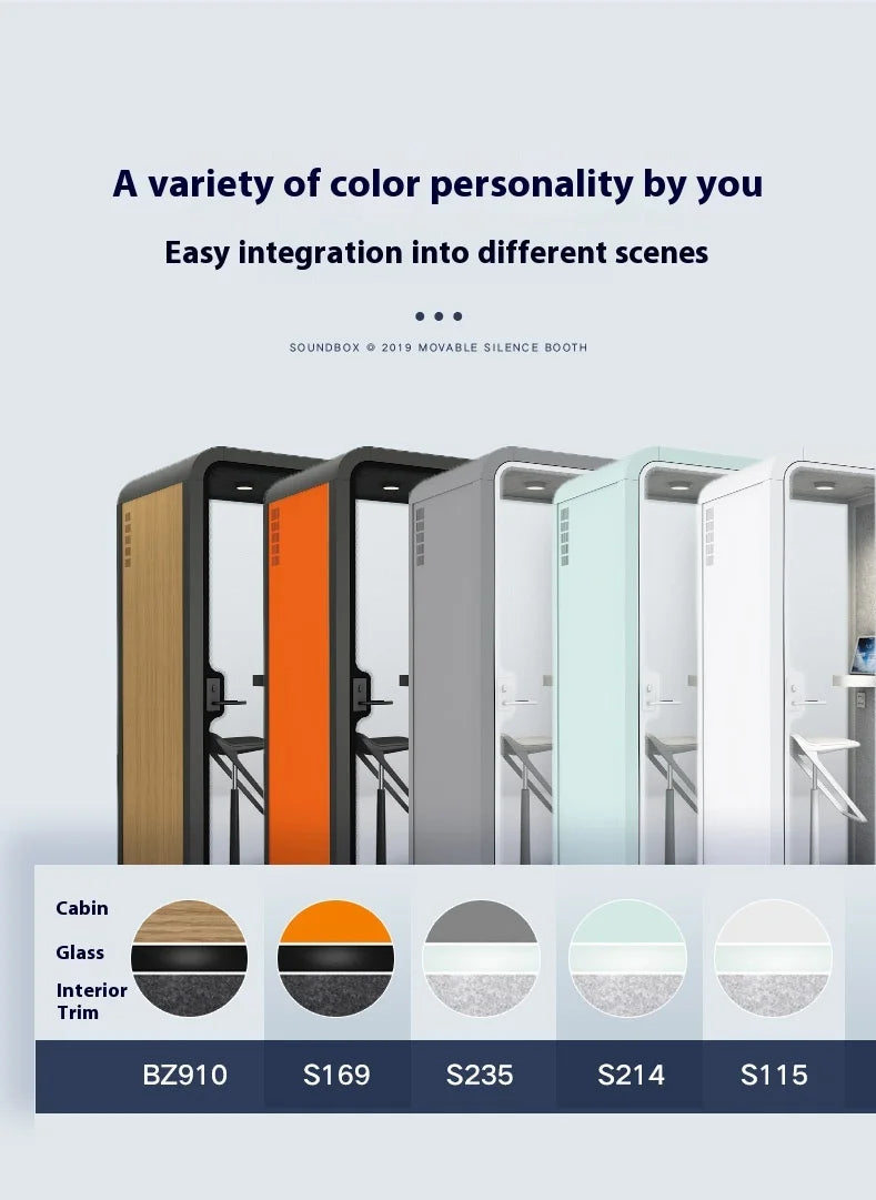 Customized Large Office Pod for 6 People, New Design with Desk, Smart Silent Workspace for Home Office, Soundproof