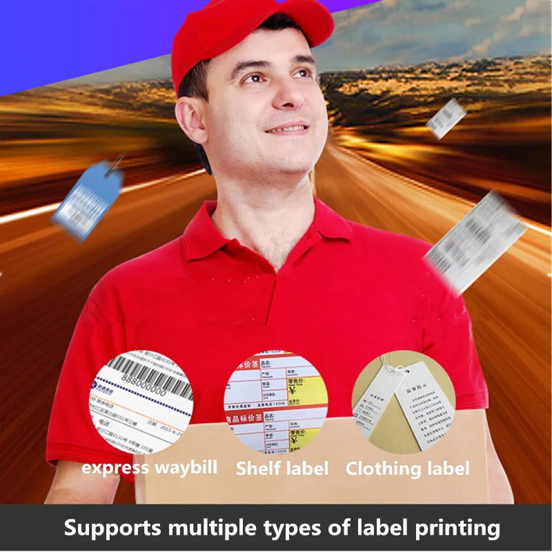 Thermal Barcode Label printers ePacket mini printer USB Bluetooth Printer Print width:40-110mm Electronic Surface Single