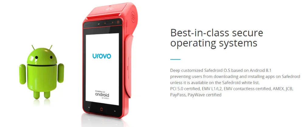 Urovo i9100 Android PDA 4G WIFI Bluetooth NFC smart POS payment terminal with thermal printer 58mm