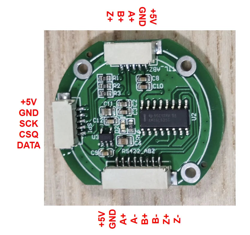 Magnetic Encoder, Angle Sensor, TLE5012B, High Precision 15 Bit, ABZ, SPI, RS422