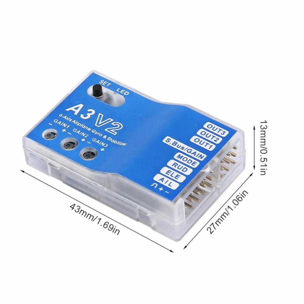 High-quality 3 Axis Gyro A3 V2 Aeroplane Flight Controller Stabilizer for RC Airplane Fixed-wing Copter