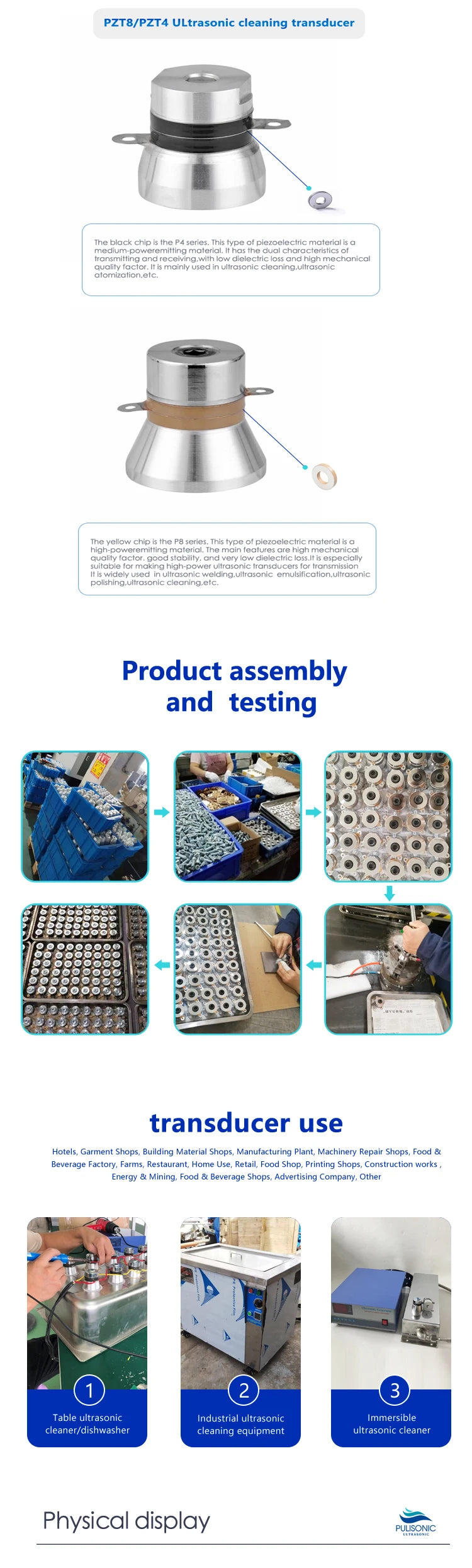 200Khz High Intensity Focused Piezo Vibration Ultrasonic Transducer for Precision Parts Ultrasonic Cleaner
