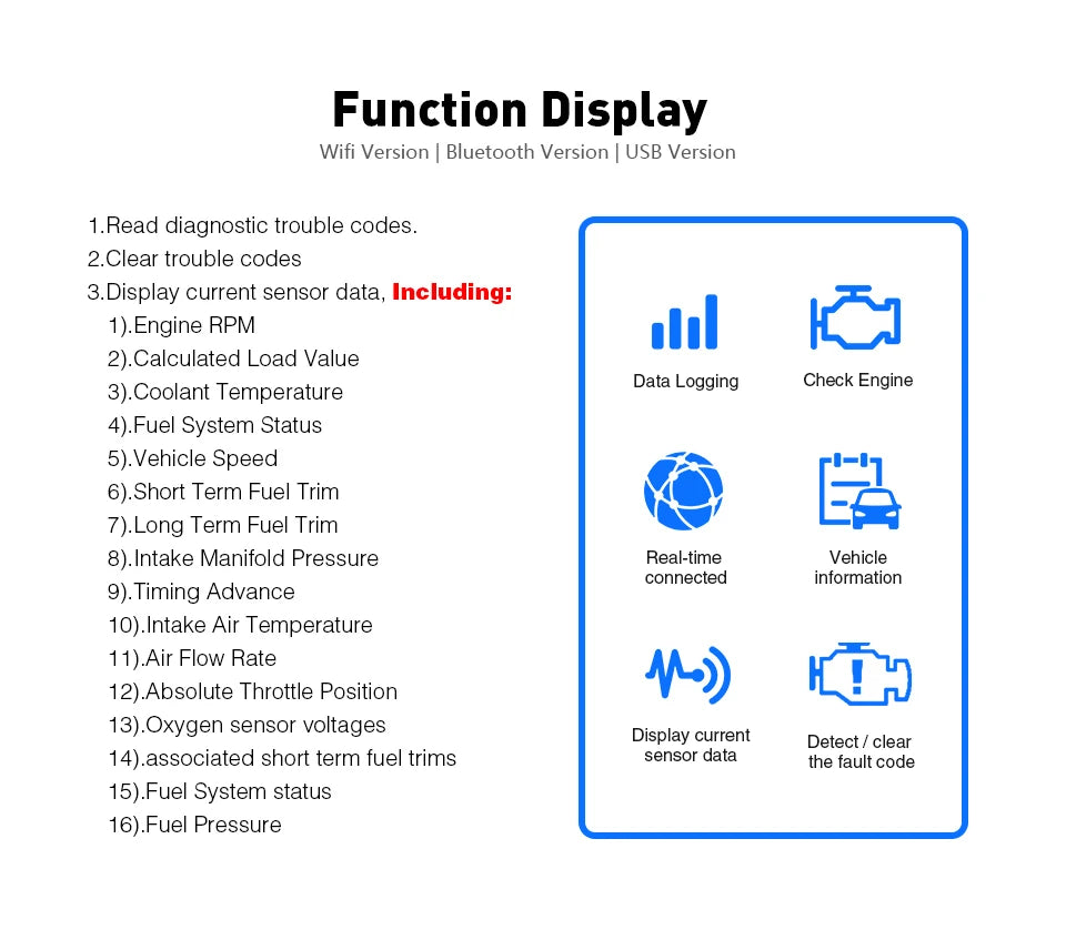 2026 Icar2 Vgate V2.1 OBD2 Scanner Bluetooth Wifi Automotive Diagnostic Scanner Tool OBD II Code Reader for Android/PC/IOS