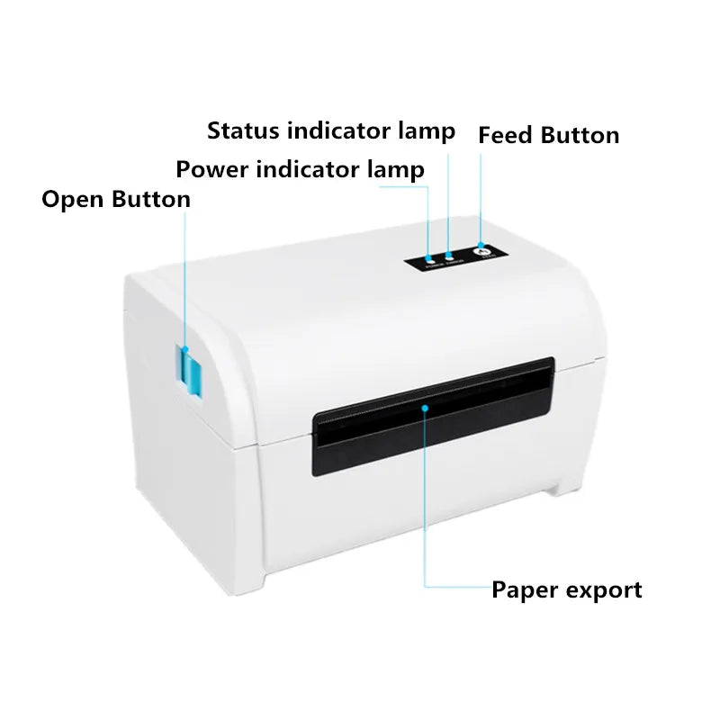 Thermal Barcode Label printers ePacket mini printer USB Bluetooth Printer Print width:40-110mm Electronic Surface Single