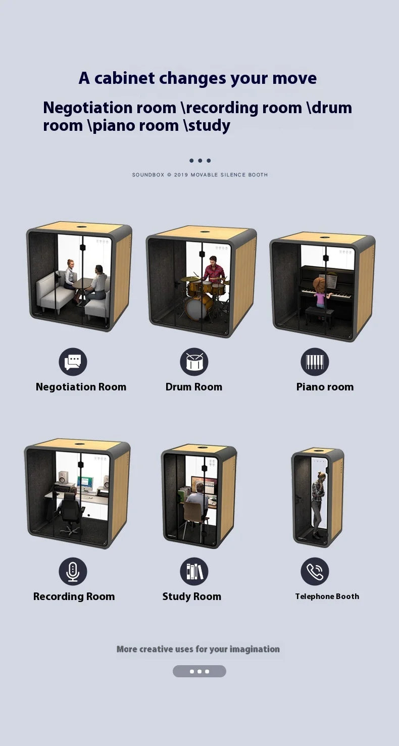 Customized Large Office Pod for 6 People, New Design with Desk, Smart Silent Workspace for Home Office, Soundproof
