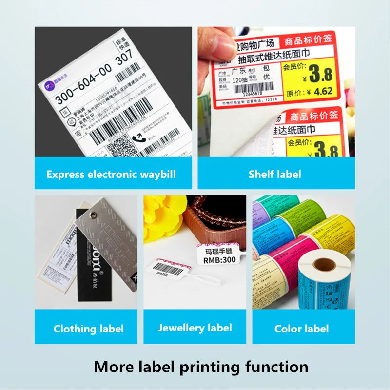 Thermal Barcode Label printers ePacket mini printer USB Bluetooth Printer Print width:40-110mm Electronic Surface Single