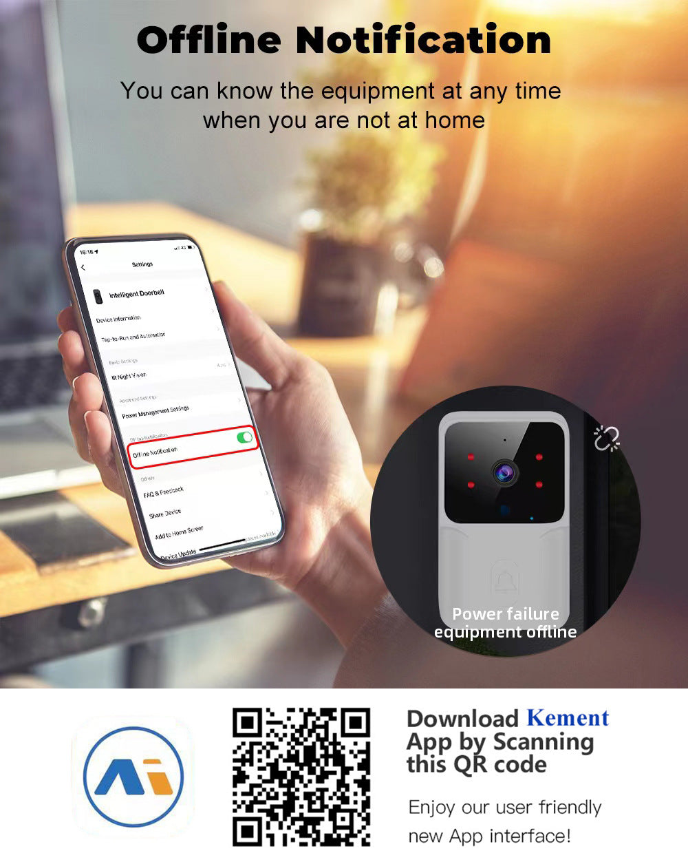 Smart Home WiFi Video Doorbell Wireless Phone Two-way Intercom System IR Night Vision Doorbell Security Door Bell Camera Monitor