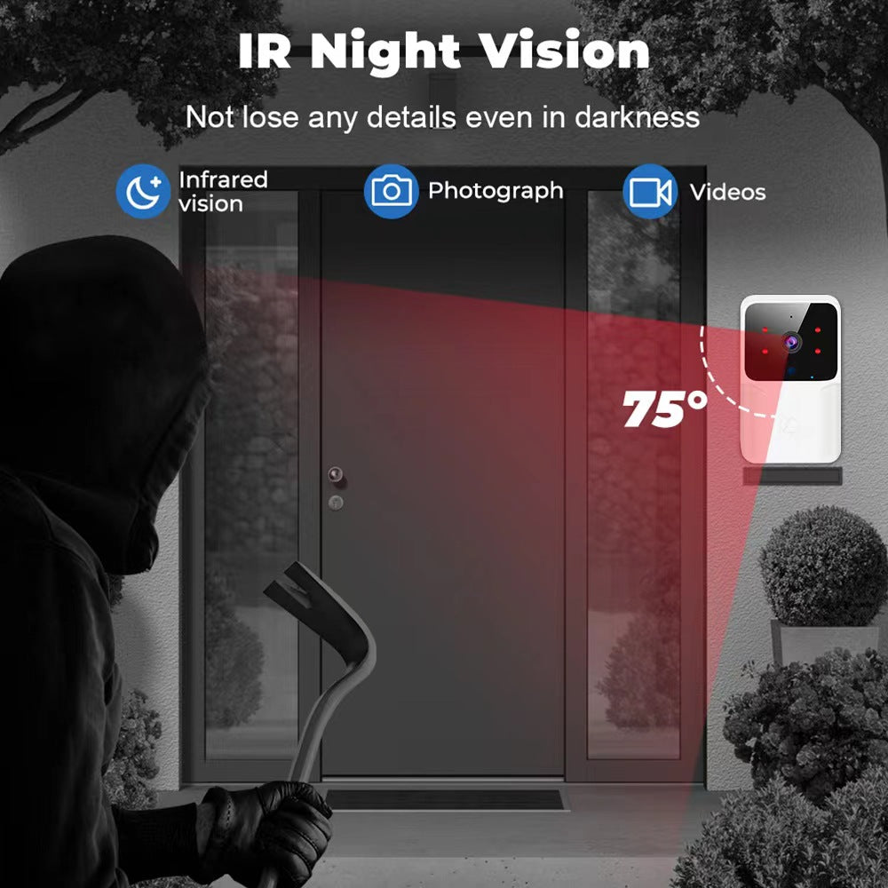 Smart Home WiFi Video Doorbell Wireless Phone Two-way Intercom System IR Night Vision Doorbell Security Door Bell Camera Monitor