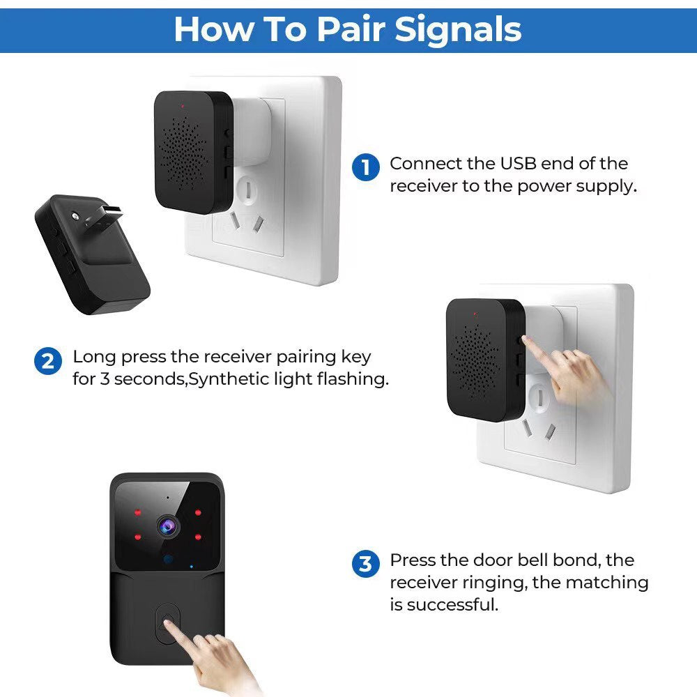 Smart Home WiFi Video Doorbell Wireless Phone Two-way Intercom System IR Night Vision Doorbell Security Door Bell Camera Monitor