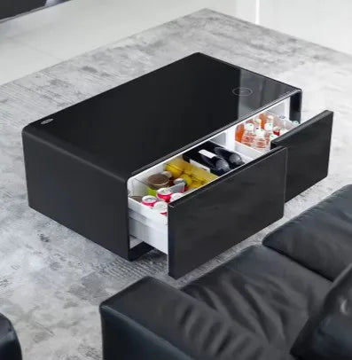 Smart coffee table refrigerator with wireless charging multi-function furniture automatic defrosting