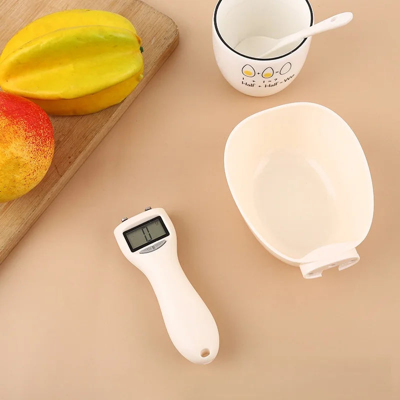 Precision Pet Food Scale: Digital LCD Kitchen Weighing Tool with Measuring Spoon - Gram/Ounce Accuracy for Portion Control