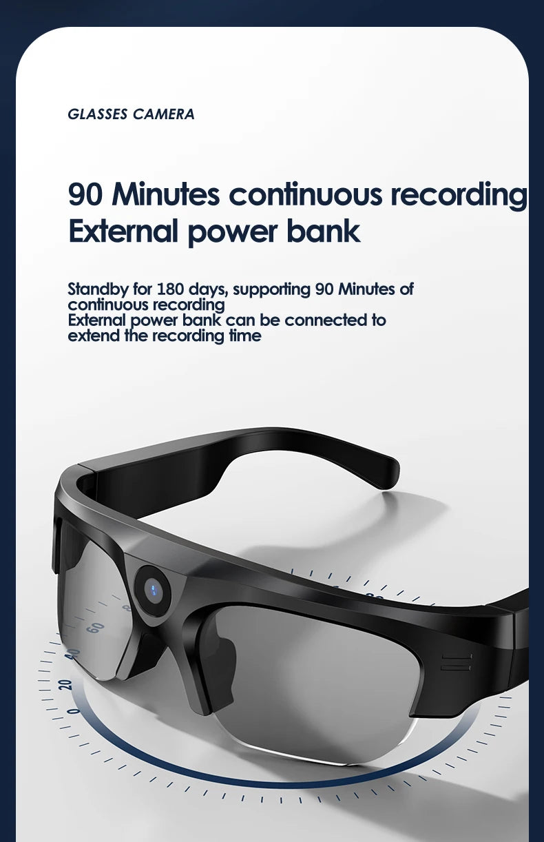 Smart 4K glasses, WiFi sunglasses camera, smart home secret camera, mini camera for shooting and recording videos