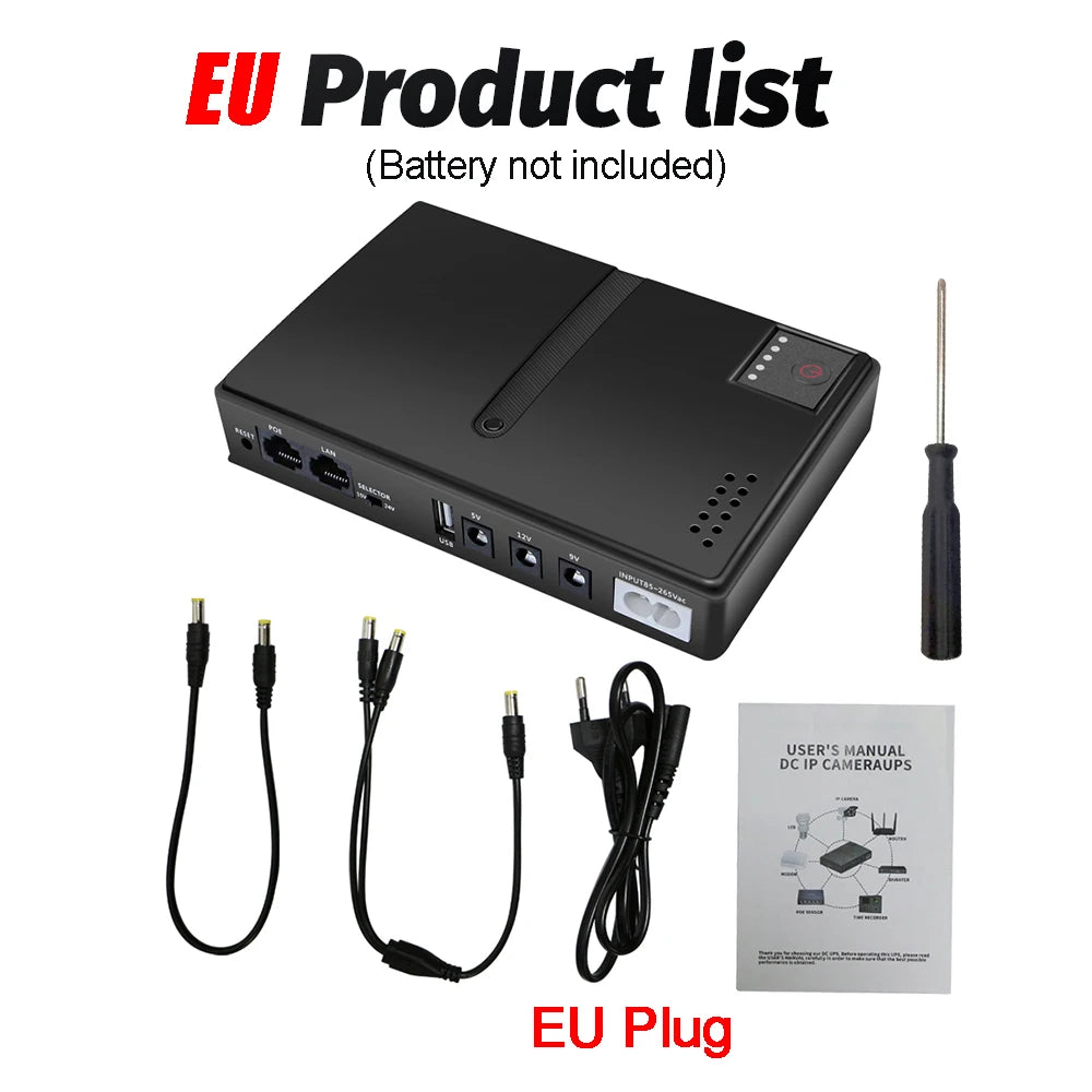 UPS 5V 9V 12V Uninterruptible Power Supply Mini Portable Multipurpose Mini EU UPS Battery Backup For Wifi IP Camera Router Phone