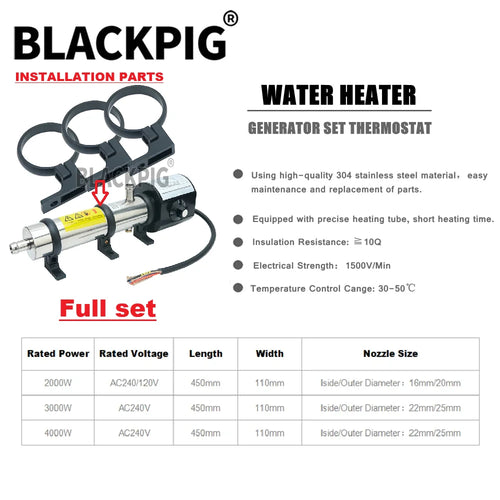 1.5KW 2KW 3KW 4KW Stainless Steel Diesel Engine Heater Adjustable Self-circulating Preheater Water Jacket Heater Generator Parts