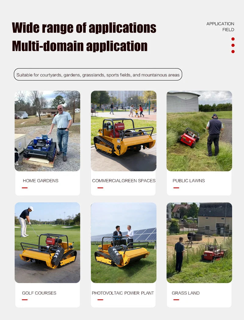 Customized Good Quality Crawler Lawn Mower Grass Cutter Mulcher Multi-functional RobotLawn Mower For Sale
