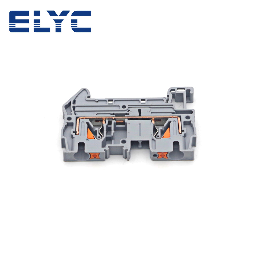 PT4 Push-In Terminal Block Spring Connection Feed-Through Screwless PT-4 Wire Electrical Connector Din Rail Terminals PT 4