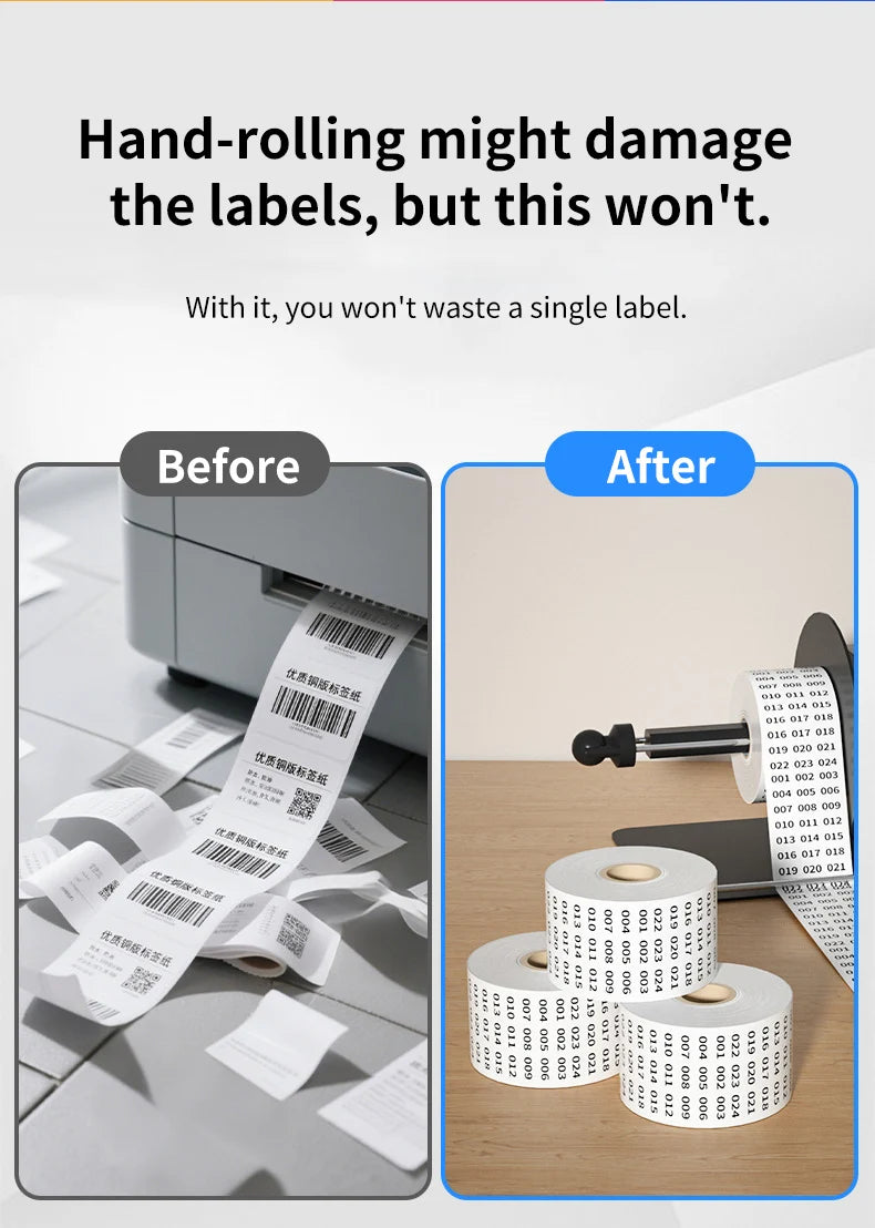 Automatic Label Rewinder Stepless Speed Adjustable Label Dispenser Industrial Grade Label Printer Accessory for Barcode,Sticker