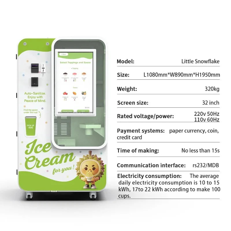 Customized Checkout Ice Cream Vending Machine Professional Commercial Use High Profit Easy Clean Reliable Quality Top Grade