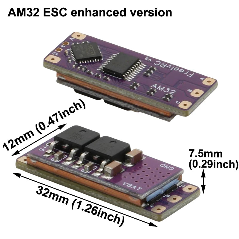 AM32 2-4S 40A ESC 32-bit Brushless Speed Controller On-board 5V2A BEC Module for Drone 1/18 1/24 SCX24 RC Crawler Car 1/16 Tank