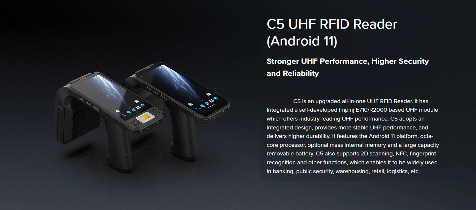6 Inch Rugged Android PDA Barcode Scanner UHF Rfid Reader Antenna Mobile Industrial Handheld Terminal with Fingerprint Reader