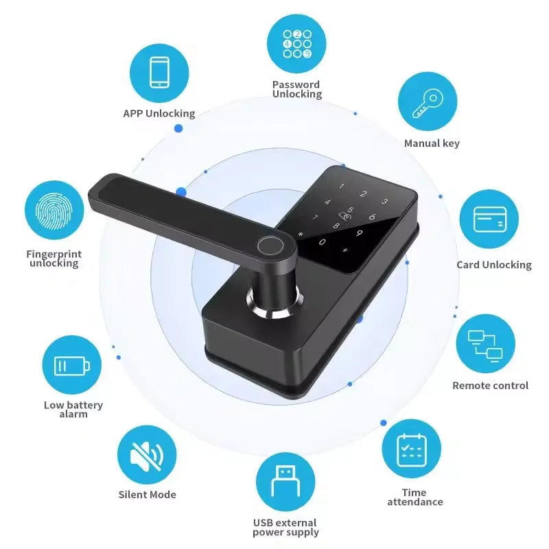 Smart Door Lock System Fingerprint And Keyless Digital WiFi Biometric Lock Secure Your Home Or Office