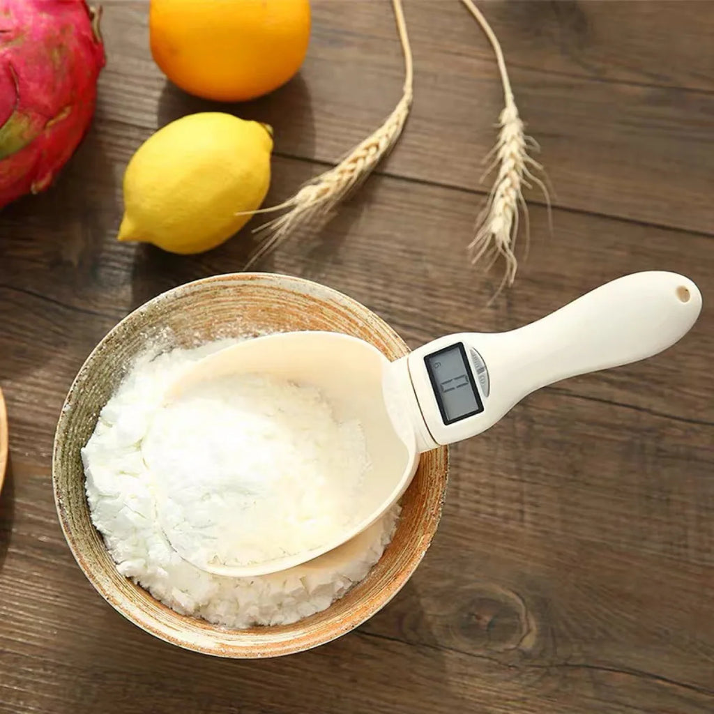 Precision Pet Food Scale: Digital LCD Kitchen Weighing Tool with Measuring Spoon - Gram/Ounce Accuracy for Portion Control