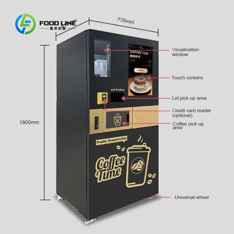 Wholesale Customized Full Automatic Smart Coffee Maker Vending Machine Commercial Operated High Efficiency