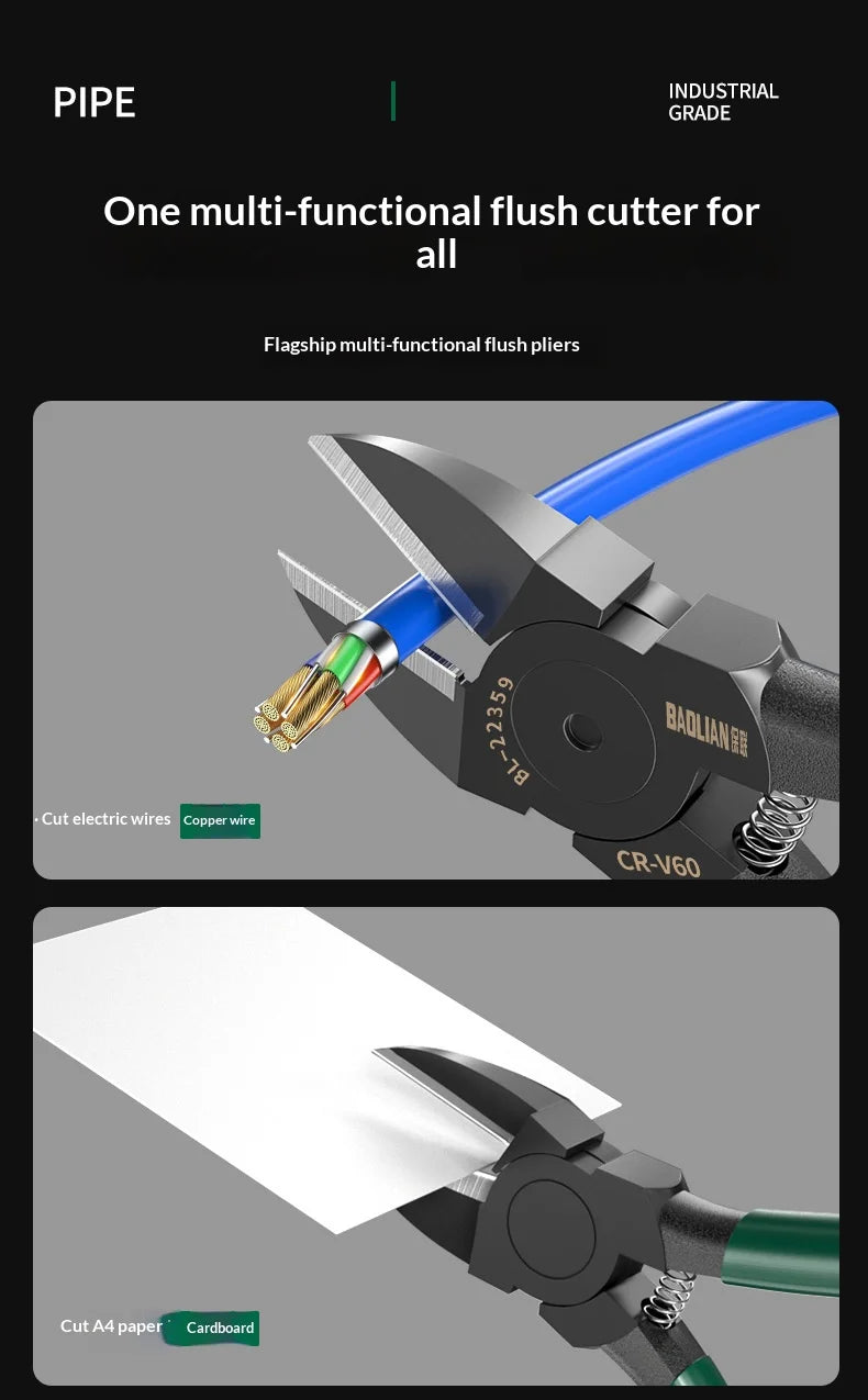 Industrial Thousand a for Electrician Wires Terminals Special Pliers Mouth Cutters High Side Small Diagonal Grade Hardness Abi