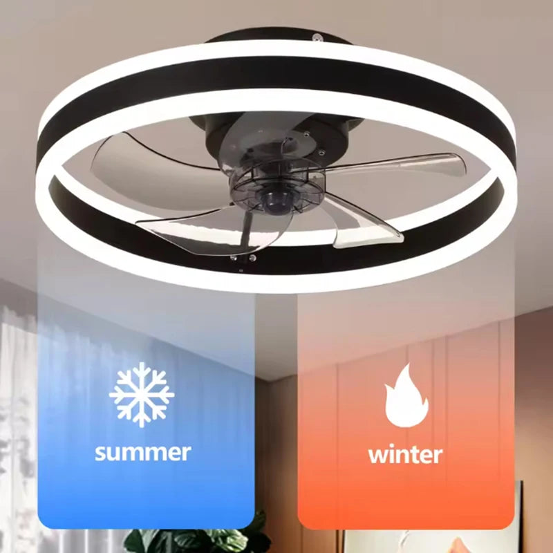 Smart Ceiling Fan With Lights Remote Control Bedroom Decor Ventilator Lamp 6 speed wind speed led Circulator fan light