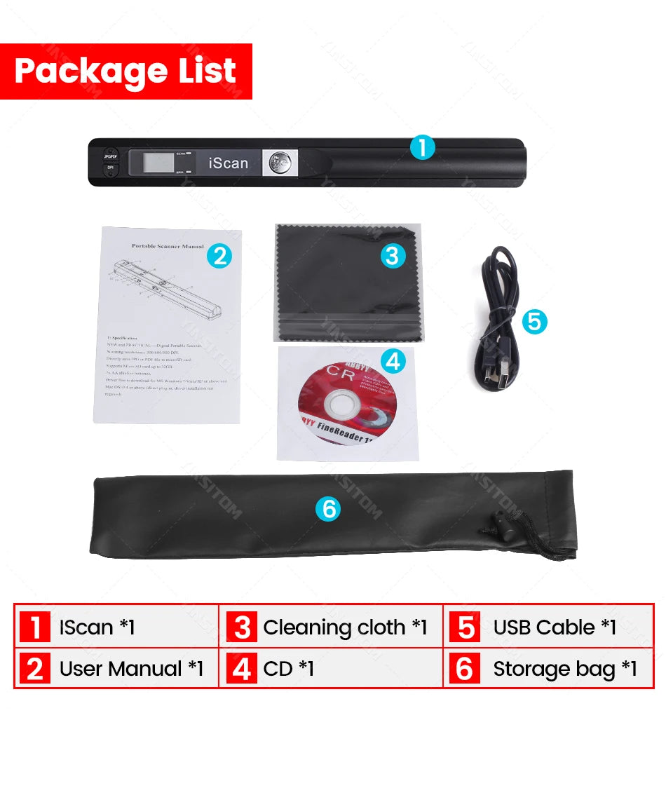 iScan01 Portable A4 Document Reader Scanner 900DPI For Contract Books Office Business Handheld Mobile Scanners JPG PDF Format