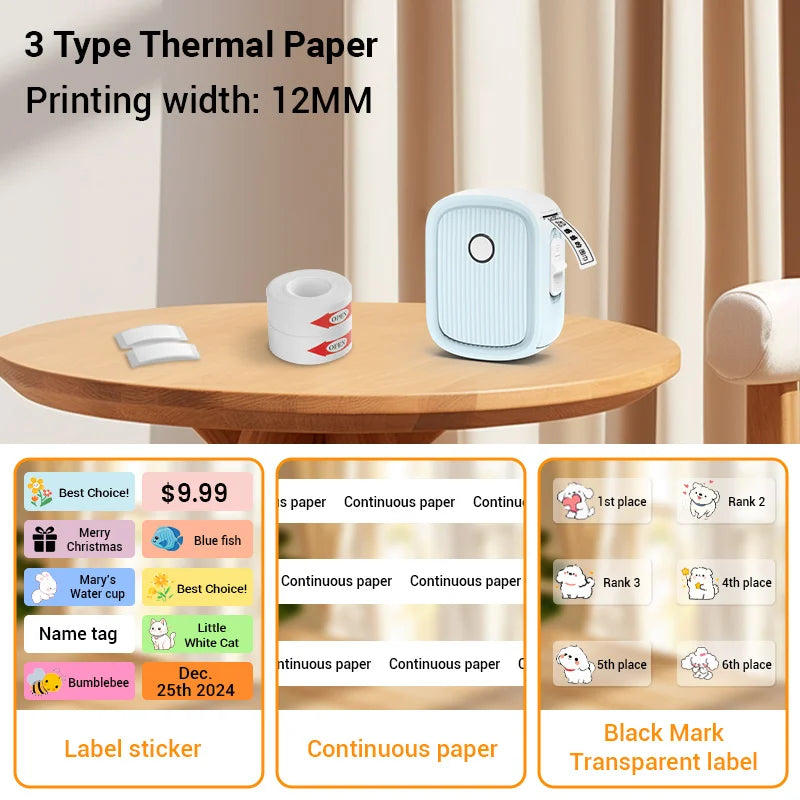 Thermal Printer Half inch Label Home Handheld Portable Bluetooth Kitchen Storage Smart Label Machine