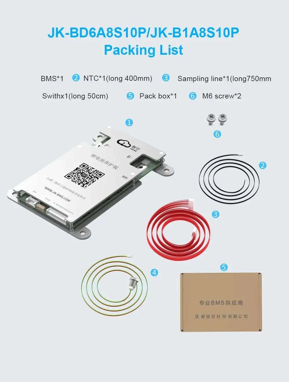 Smart BMS BD6A8S10P 4S 5S 6S 7S 8S 12V 24V Battery With 0.6A Active Balance BMS LiFePO4 Li-ion LTO Battery Storage Bluetooth BMS