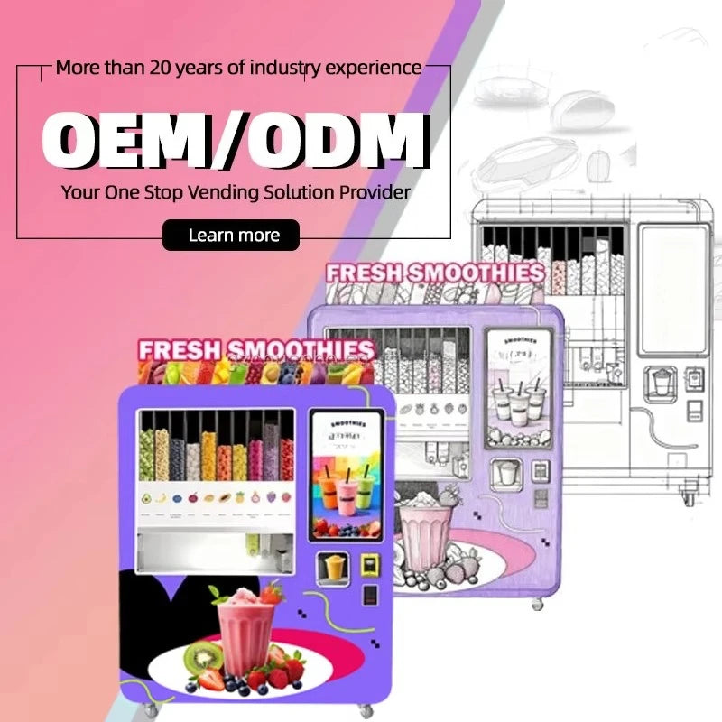Fully Automatic Smoothie Vending Machine Customize Self Service Smart High Efficiency For Mall Restaurant 24H Stable Operation
