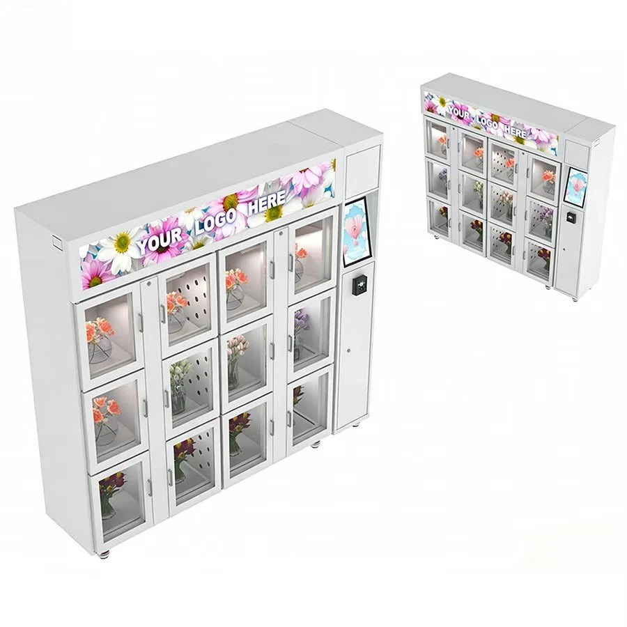 Custom Commercial Flower Vending Cabinets Can Cool, Humidify, and Monitor Inventory in Real Time Suitable for Outdoor