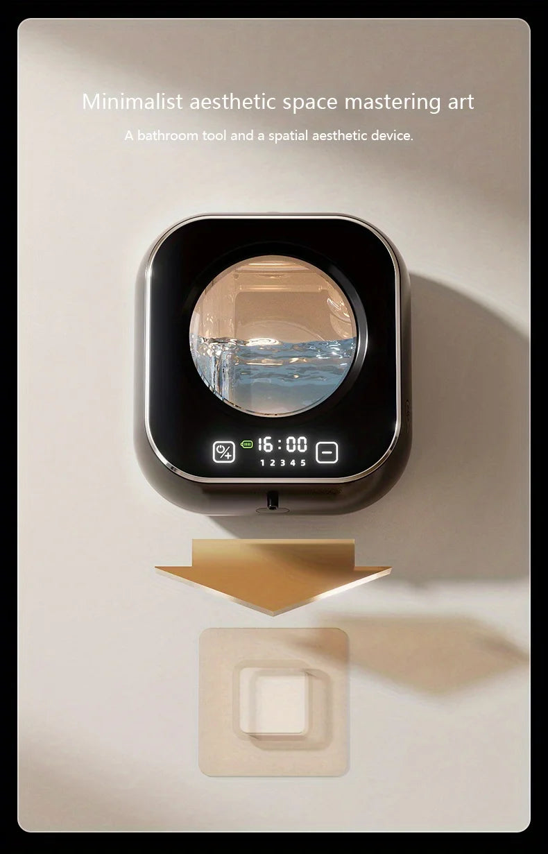 Smart Automatic Foaming Soap Dispenser - USB Wall Mount Touchless Rechargeable LED Screen Display Large Capacity Adjustable Foam