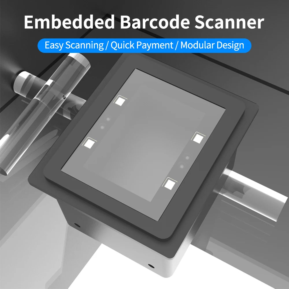 Embedded Barcode Scanner Self-Induction 1D/2D/QR Bar Code Reader Module USB Scanner for Gate Machine Tickets Checking Mobile Pay