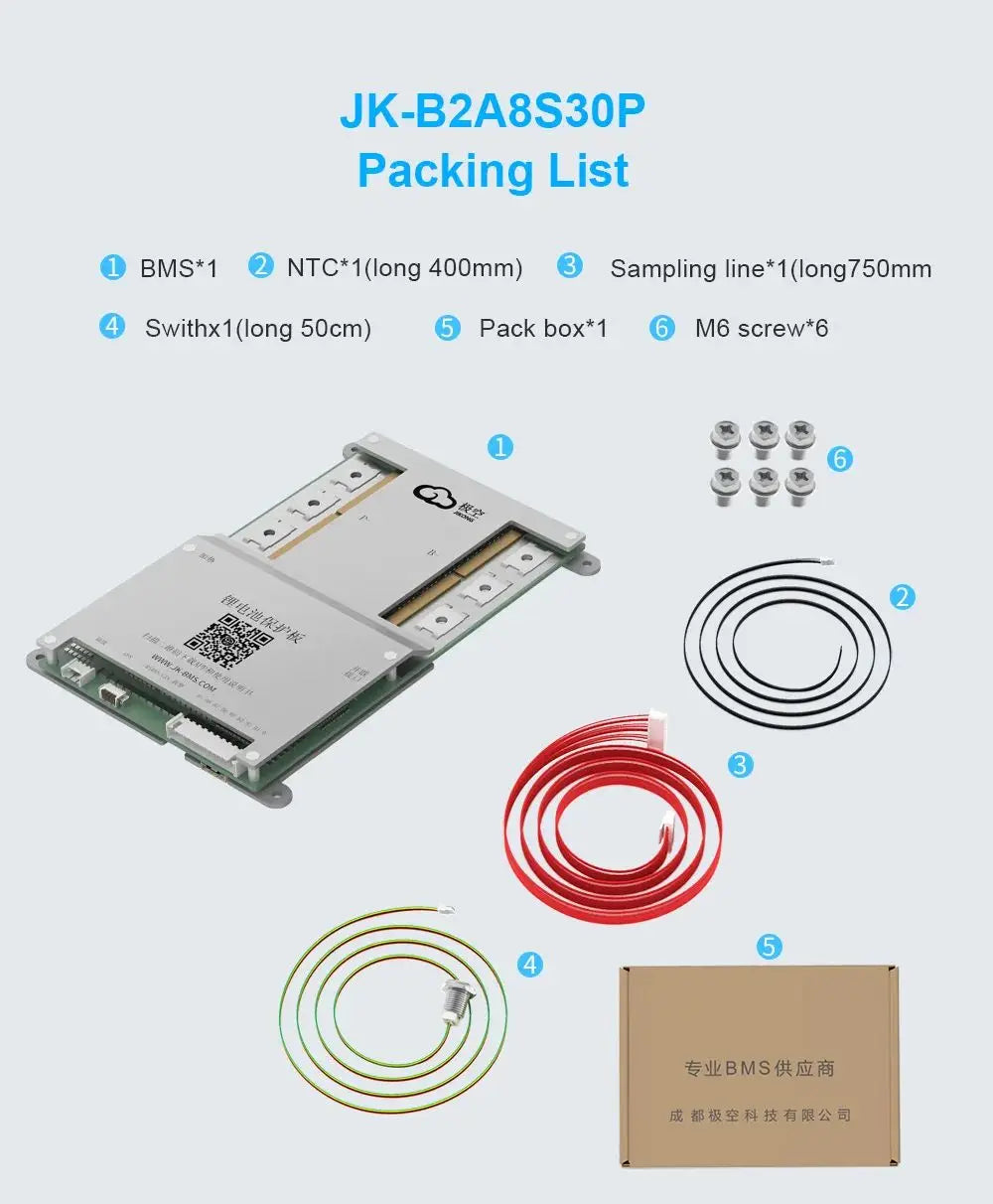 Smart BMS BD6A8S10P 4S 5S 6S 7S 8S 12V 24V Battery With 0.6A Active Balance BMS LiFePO4 Li-ion LTO Battery Storage Bluetooth BMS