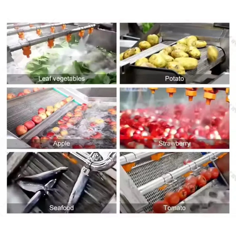 Customized Ozone Air Bubble Washing Machine Commercial Fruit Vegetable Cleaner High Efficiency Pesticide Removal Large Capacity