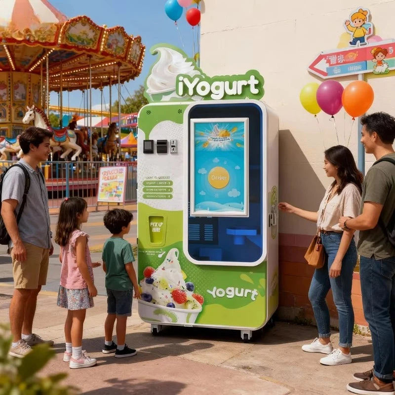 Customized Commercial Ice Cream Vending Machine Fully Automatic Touchscreen Self-Serve 24/7 Shopping Mall