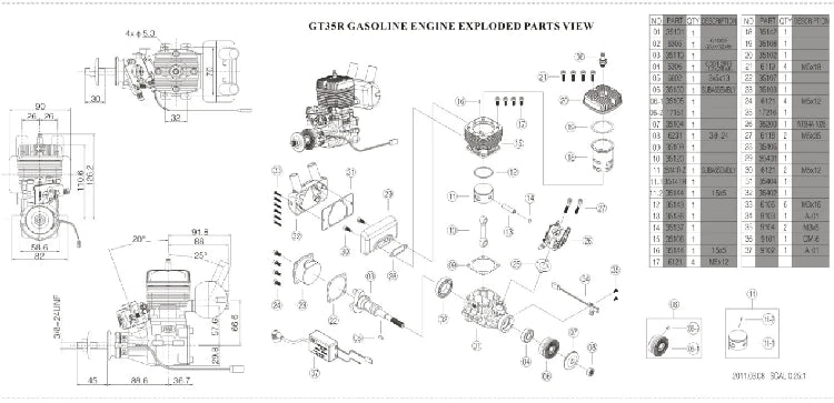 NGH GT35 & GT35B 35cc 2-Stroke Gas Engine Twin Model Gas Power for RC Aircraft