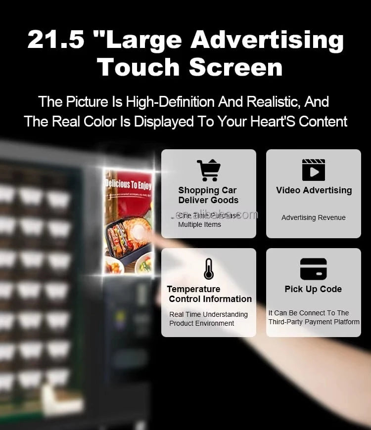 Commercial Hot Food Vending Machine Fully Automatic For Business High Capacity Hot Meal Automat With Cloud Management System